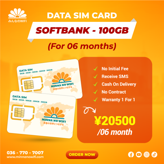 Data Sim For 06 Months: Softbank - 100GB
